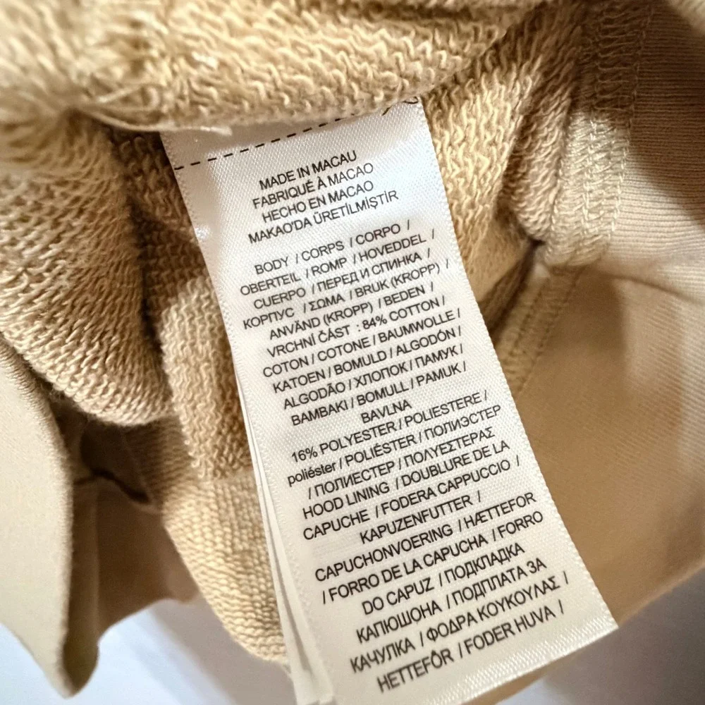 Polo Ralph Lauren Boys Khaki Tan Hoodie Logo Hood Pullover Size M 10-12